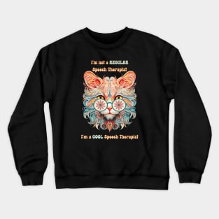 Speech Therapist, Speech language pathologist, slp, slpa, speech path Cat Crewneck Sweatshirt